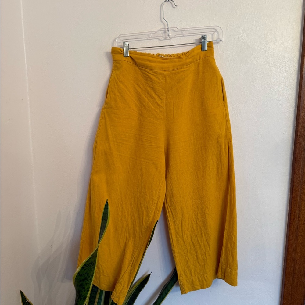 Madewell Yellow Wide-Leg Pants